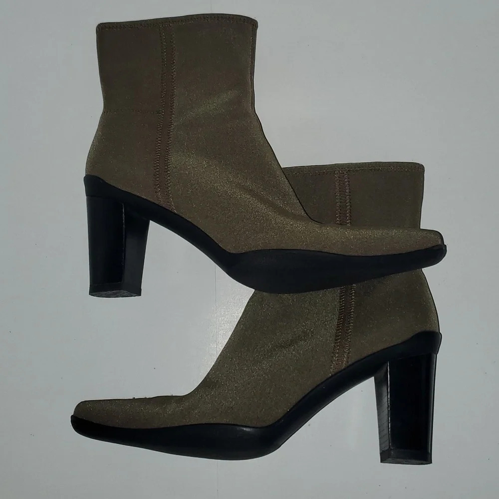 Apostrophe Womens Ankle Boot Heels Size 10M Beige Fabric Pointed Toe 'Naomi' - Picture 12 of 15